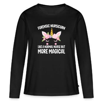 Nursicorn médico-légale comme une infirmière normale cadeaux - T-shirt manches longues Premium bio Femme - noir - Devant - Julia (174cm)