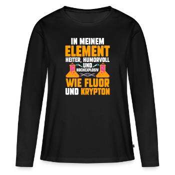 Chimiste Sciences Physique Chimie - T-shirt manches longues Premium bio Femme - noir - Devant - Julia (174cm)