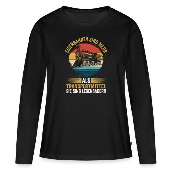Model Railroad Model Train Train Railroad Railroad Railroad Railroad Model Train Model Train Model T - Women's Premium Organic Long Sleeve Shirt - black - Front - Julia (174cm)