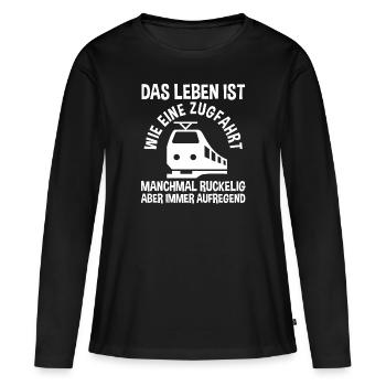 Chemin de fer miniature Train miniature Train Chemin de fer Chemin de fer Chemin de fer Train miniature Train modèle T - T-shirt manches longues Premium bio Femme - noir - Devant - Julia (174cm)