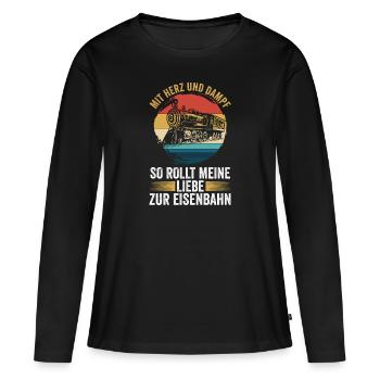 Model Railroad Model Train Train Railroad Railroad Railroad Railroad Model Train Model Train Model T - Women's Premium Organic Long Sleeve Shirt - black - Front - Julia (174cm)
