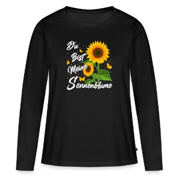Tu es mon jardin de partenariat de tournesols - T-shirt manches longues Premium bio Femme - noir - Devant - Julia (174cm)