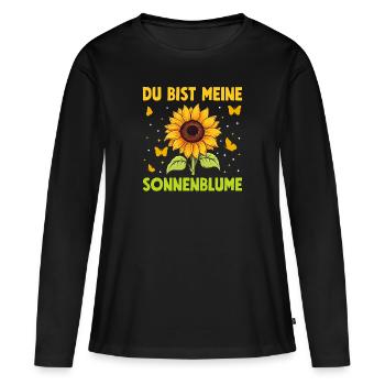 Tu es mon jardin de partenariat de tournesols - T-shirt manches longues Premium bio Femme - noir - Devant - Julia (174cm)