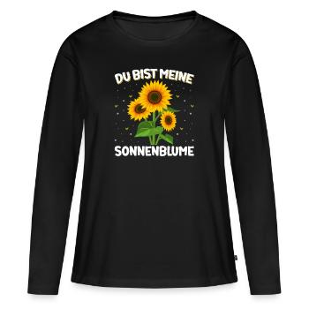 Tu es mon jardin de partenariat de tournesols - T-shirt manches longues Premium bio Femme - noir - Devant - Julia (174cm)
