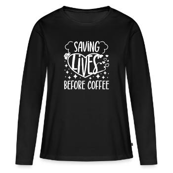CNA Nursing Quotes Certified Nurse Assistant Gifts - Frauen Premium Bio Langarmshirt - Schwarz - Vorne - Julia (174cm)