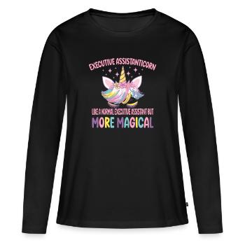 Executive Assistanticorn like a normal Assistant - Women's Premium Organic Long Sleeve Shirt - black - Front - Julia (174cm)