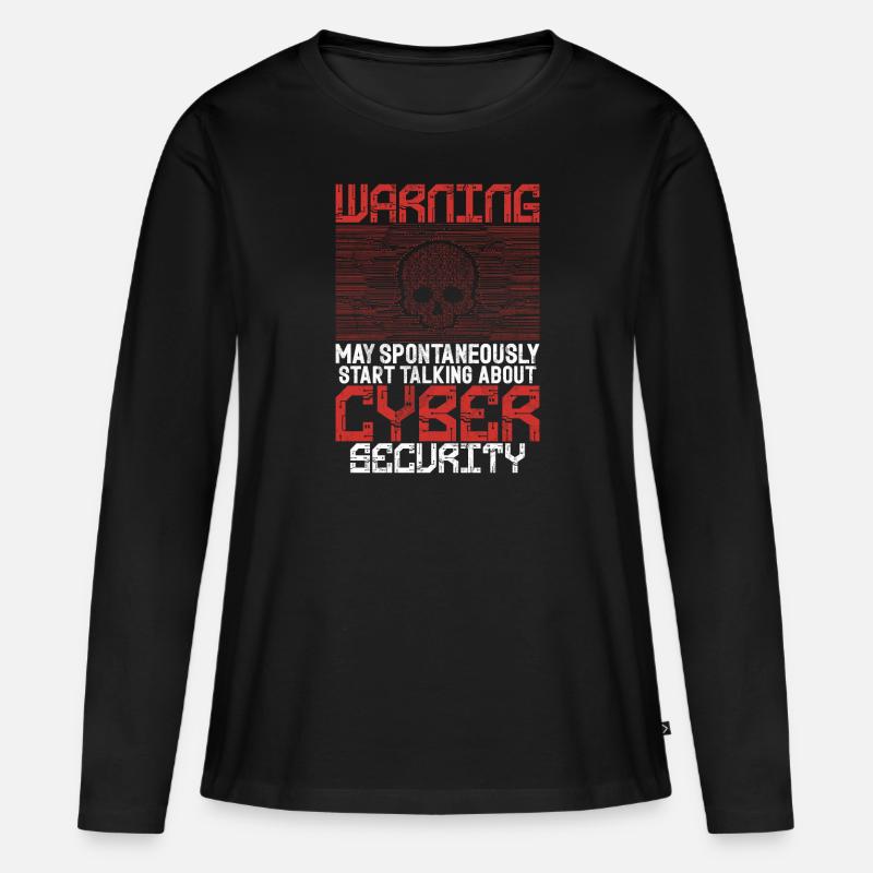 Cyber-sicherheits-hacker-hacking - Frauen Premium Bio Langarmshirt - Schwarz