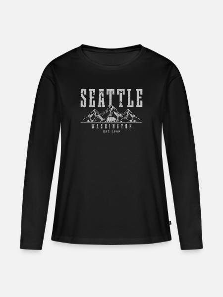 Seattle Washington Souvenir Gift - Women's Premium Organic Long Sleeve Shirt - black