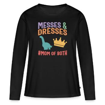 Chemise Mère, Messes Et Robes Maman Des Deux - T-shirt manches longues Premium bio Femme - noir - Devant - Julia (174cm)