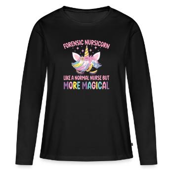 Nursicorn médico-légale comme une infirmière médico-légale normale - T-shirt manches longues Premium bio Femme - noir - Devant - Julia (174cm)