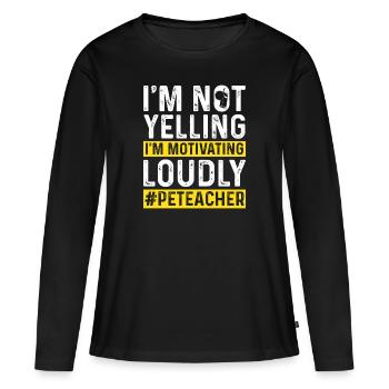 Professeur d’éducation physique Professeur d’éducation physique - T-shirt manches longues Premium bio Femme - noir - Devant - Julia (174cm)