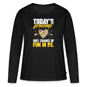 Professeur d’éducation physique Professeur d’éducation physique - T-shirt manches longues Premium bio Femme - noir - Devant - Julia (174cm)