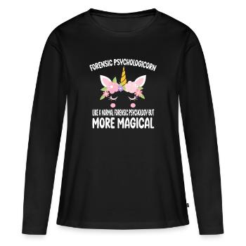Psychologue légistecomme un psychologue normal - T-shirt manches longues Premium bio Femme - noir - Devant - Julia (174cm)