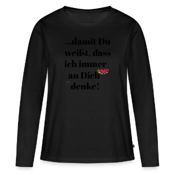 Think - Women's Premium Organic Long Sleeve Shirt - black - Front - Julia (174cm)