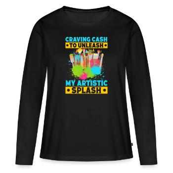 Cool Artist My Artistic Splash Painter Gift Idea - Frauen Premium Bio Langarmshirt - Schwarz - Vorne - Julia (174cm)