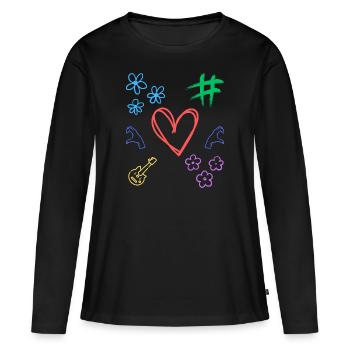 Spread Love Everywhere with Our LoveMe Hashtag - Women's Premium Organic Long Sleeve Shirt - black - Front - Julia (174cm)