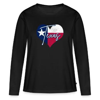 Texas - T-shirt manches longues Premium bio Femme - noir - Devant - Julia (174cm)