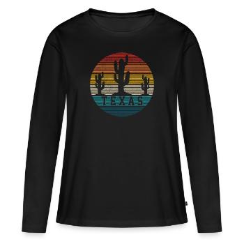 Texas - T-shirt manches longues Premium bio Femme - noir - Devant - Julia (174cm)