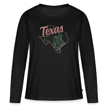 Texas - T-shirt manches longues Premium bio Femme - noir - Devant - Julia (174cm)