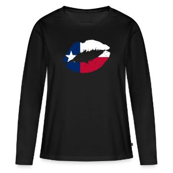 Texas - T-shirt manches longues Premium bio Femme - noir - Devant - Julia (174cm)