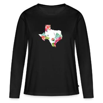 Texas - T-shirt manches longues Premium bio Femme - noir - Devant - Julia (174cm)