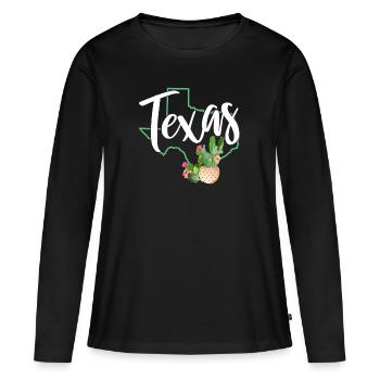 Texas - T-shirt manches longues Premium bio Femme - noir - Devant - Julia (174cm)