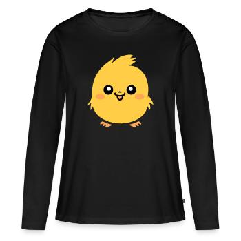 poussin - T-shirt manches longues Premium bio Femme - noir - Devant - Julia (174cm)