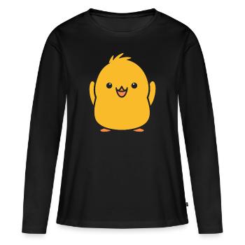 poussin - T-shirt manches longues Premium bio Femme - noir - Devant - Julia (174cm)