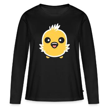 poussin - T-shirt manches longues Premium bio Femme - noir - Devant - Julia (174cm)