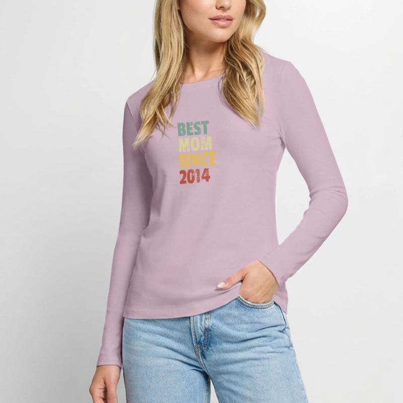 Beste Mutter seit 2014 Muttertags-Slogan-Zitat Frauen Premium Bio Langarmshirt