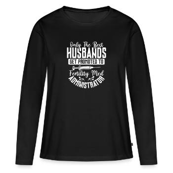 Les meilleurs maris sont promus fertilité med administr - T-shirt manches longues Premium bio Femme - noir - Devant - Julia (174cm)