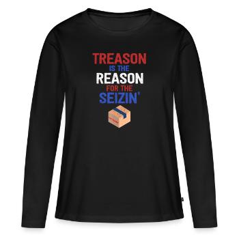 La trahison est la raison du raid du FBI de Seizin - T-shirt manches longues Premium bio Femme - noir - Devant - Julia (174cm)