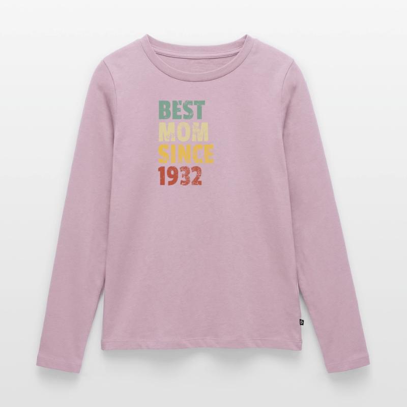 Beste Mutter seit 1932 Muttertags-Slogan-Zitat Frauen Premium Bio Langarmshirt