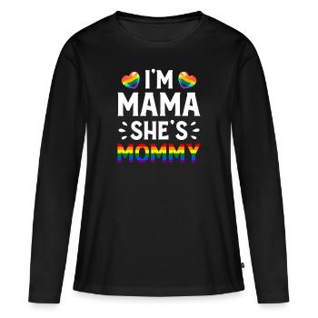 Ich bin Mama Mama Lesbenpaar LGBT Regenbogen - Frauen Premium Bio Langarmshirt - Schwarz - Vorne - Julia (174cm)