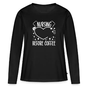 CNA Nursing Quotes Certified Nurse Assistant Gifts - Frauen Premium Bio Langarmshirt - Schwarz - Vorne - Julia (174cm)