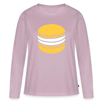 macaron - T-shirt manches longues Premium bio Femme - rose poudré - Devant - Julia (174cm)