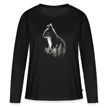 Eichhörnchen - Frauen Premium Bio Langarmshirt - Schwarz - Vorne - Julia (174cm)