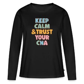 CNA Citations de soins infirmiers Drôle Infirmière Amoureux Mignon CNA - T-shirt manches longues Premium bio Femme - noir - Devant - Julia (174cm)