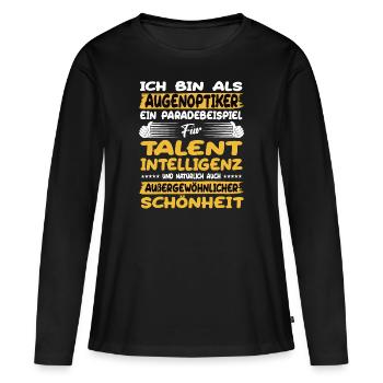 Les optométristes, un excellent exemple de talent - T-shirt manches longues Premium bio Femme - noir - Devant - Julia (174cm)