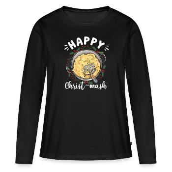 Purée de pommes de terre Purée de pommes de terre - T-shirt manches longues Premium bio Femme - noir - Devant - Julia (174cm)