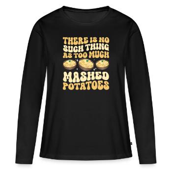Purée de pommes de terre Purée de pommes de terre - T-shirt manches longues Premium bio Femme - noir - Devant - Julia (174cm)