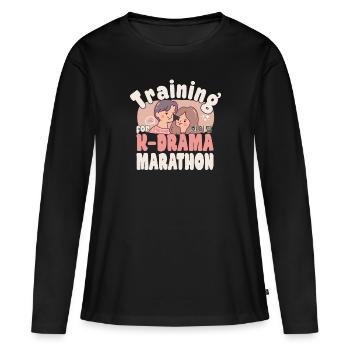 Korean Drama Enthusiast Exclusive Gifts - Frauen Premium Bio Langarmshirt - Schwarz - Vorne - Julia (174cm)