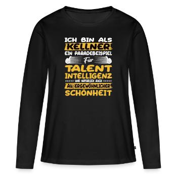 Le serveur, un excellent exemple de talent - T-shirt manches longues Premium bio Femme - noir - Devant - Julia (174cm)
