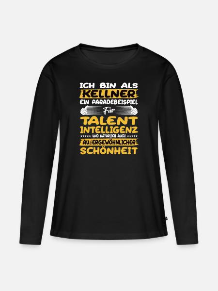 kellner ein Paradebeispiel für Talent - Frauen Premium Bio Langarmshirt - Schwarz