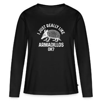 Tatou - T-shirt manches longues Premium bio Femme - noir - Devant - Julia (174cm)