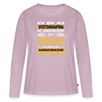 Le commis d’expédition de fret, un excellent exemple de talent - T-shirt manches longues Premium bio Femme - rose poudré - Devant - Julia (174cm)