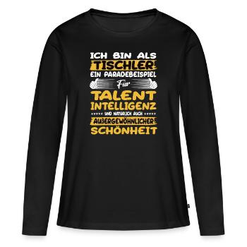 Le charpentier, un excellent exemple de talent - T-shirt manches longues Premium bio Femme - noir - Devant - Julia (174cm)