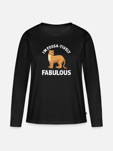Fossa Raubtier Madagascar - Frauen Premium Bio Langarmshirt - Schwarz