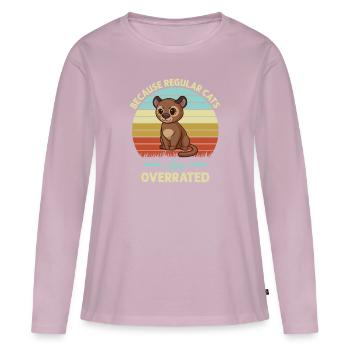 Fossa Predator Chat de Madagascar - T-shirt manches longues Premium bio Femme - rose poudré - Devant - Julia (174cm)