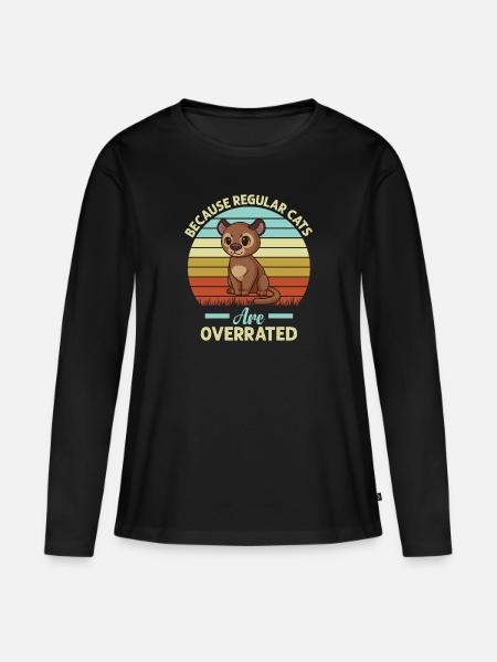 Fossa Raubtier Madagascar Katze - Frauen Premium Bio Langarmshirt - Schwarz
